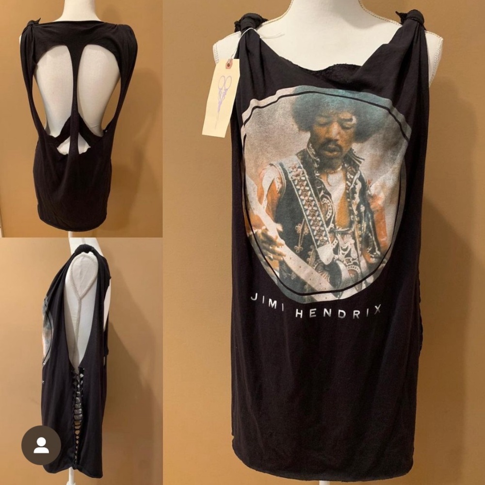 New Jimi Hendrix Oversized black tank beach coverup dress size: XXL
